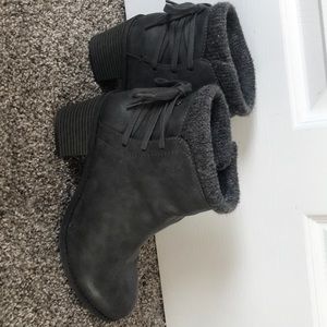 Gray ankle boots